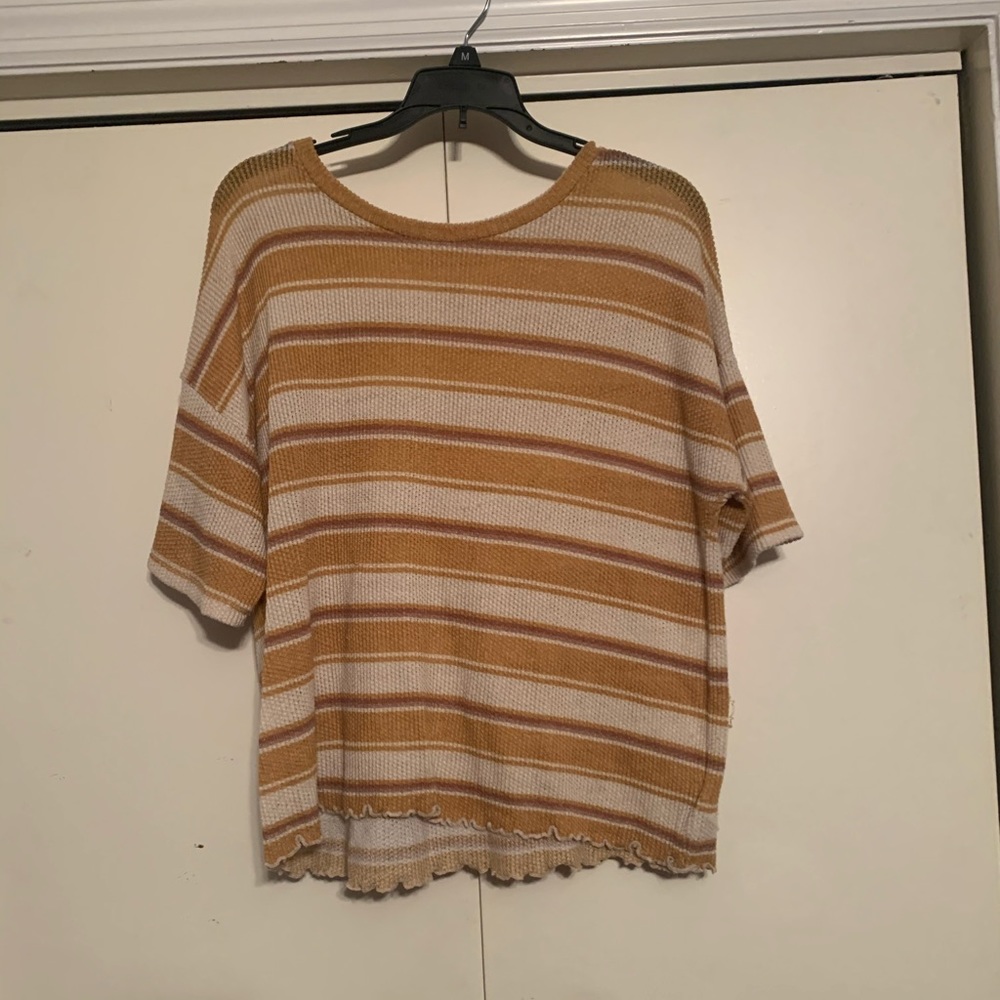 American Eagle Striped Short Sleeve Shirt